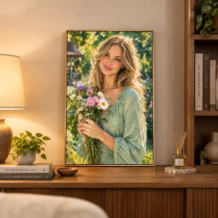 Custom Impasto Picture Frame, Personalized Photo to Impasto Oil Painting Portrait Canvas Print, Textured Art Wall Decor Gift | Trinmama image 3