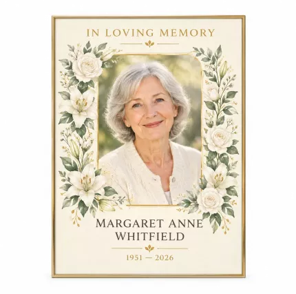 Personalized Memorial Picture Frame, Custom Mom Grandma Photo Name Canvas Print, In Loving Memory Sympathy Keepsake Gift
