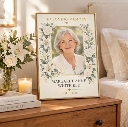 Personalized Memorial Picture Frame, Custom Mom Grandma Photo Name Canvas Print, In Loving Memory Sympathy Keepsake Gift image 3