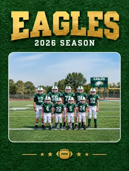 Personalized Football Team Picture Frame, Custom Team Photo Name Year Canvas Print, Youth Football Team Keepsake Gift image 4